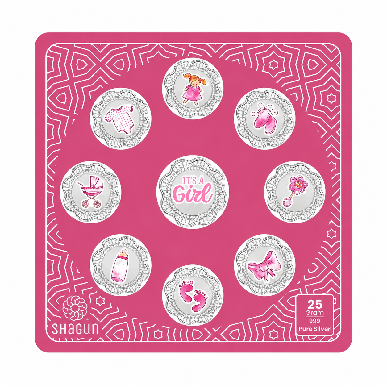It's A Girl 25 Grams Silver Coin With Musical Box - FKJCONSL7024