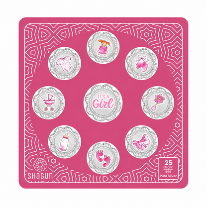 It's A Girl 25 Grams Silver Coin With Musical Box - FKJCONSL7024