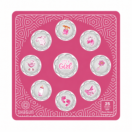 It's A Girl 25 Grams Silver Coin With Musical Box - FKJCONSL7024