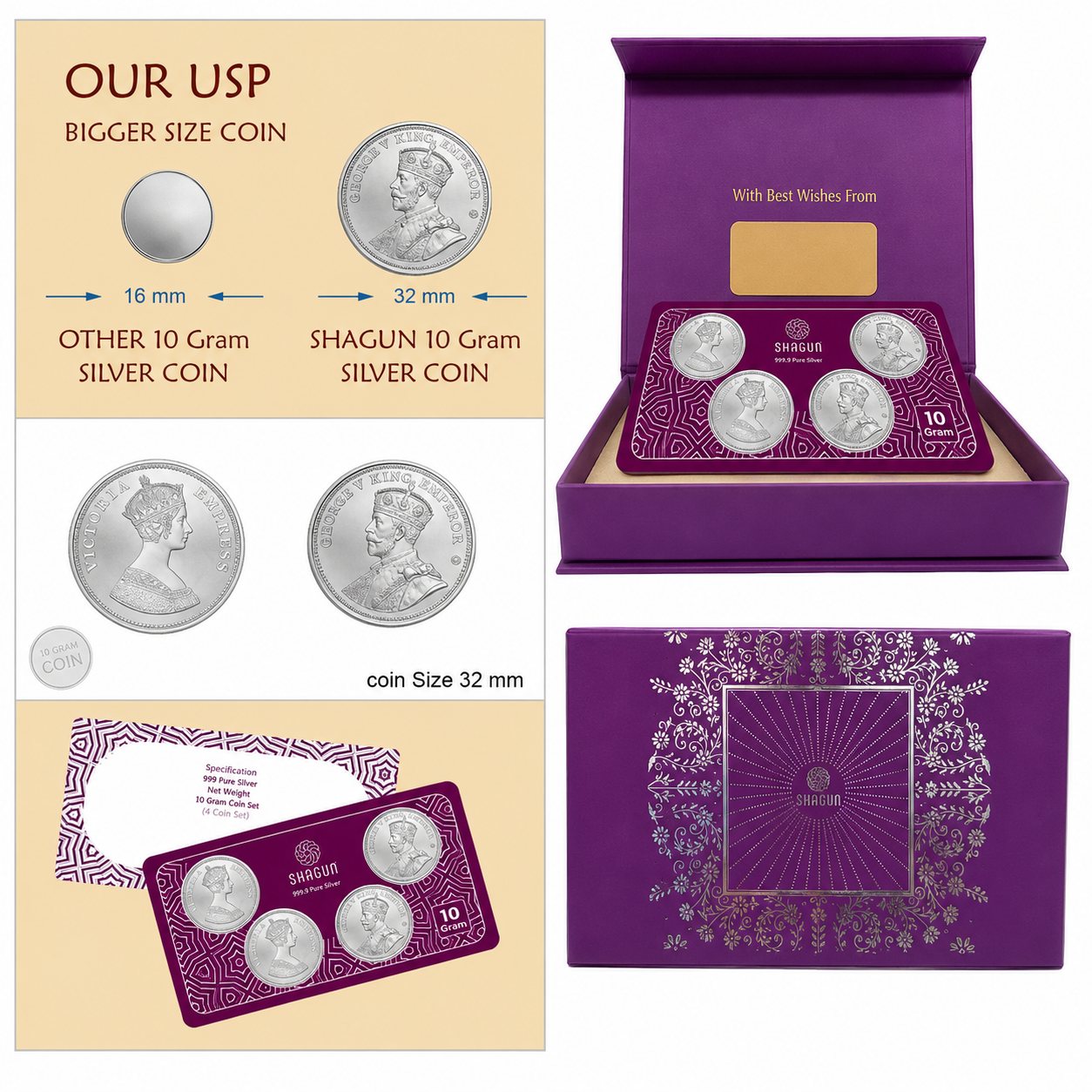 King & Queen 10 Grams Silver Coin Box- FKJCONSL7012