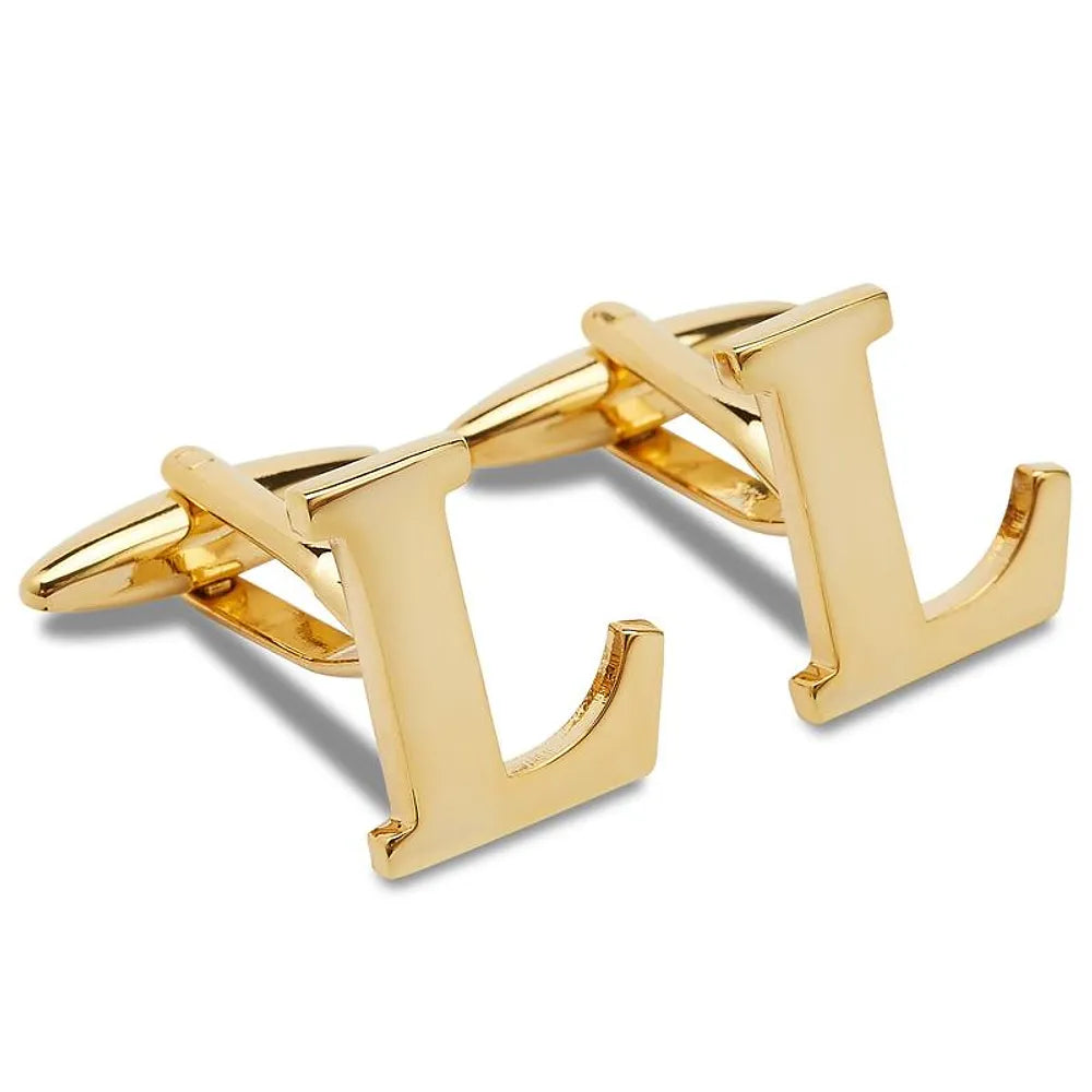 Gold & Silver Personalised Letter Cufflink - FKJCFLU6278