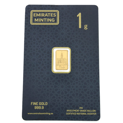 Emirates Minting 1 Gram Kaaba Gold Bar 999.9 Purity - FKJGBR24K2347