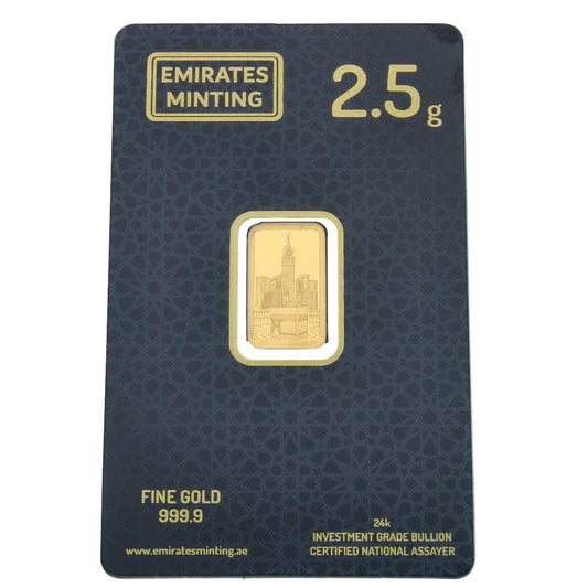 Emirates Minting 2.5 Grams Kaaba Gold Bar 999.9 Purity - FKJGBR24K2348