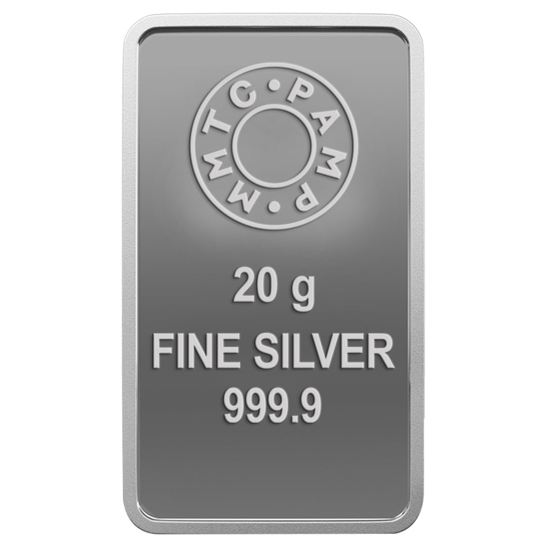 MMTC Pamp Rose 20 Grams Silver Bar in 999.9 Silver - FKJGBRSL2214