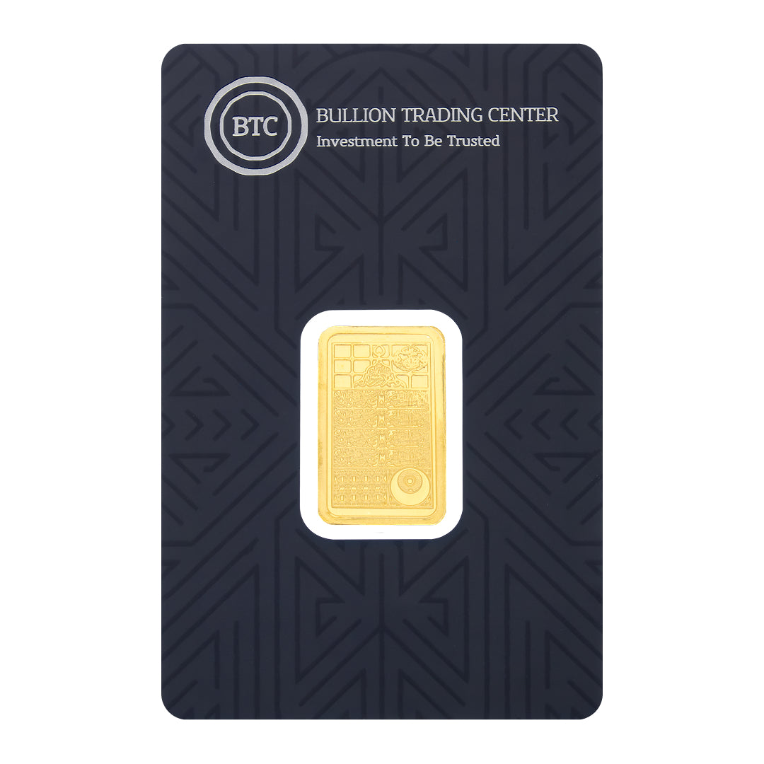 BTC 5 Grams Prophet Tomb Gold Bar 24KT 999.9 Purity - FKJGBR24K6831