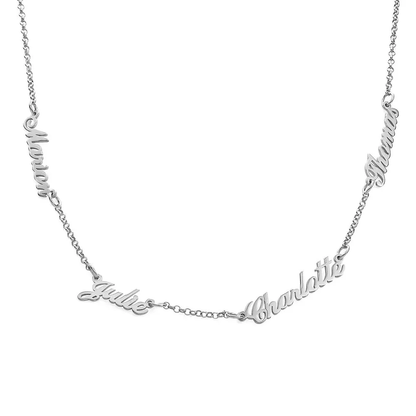 Gold & Silver Personalized Multi Name Necklace - FKJNKLU6152