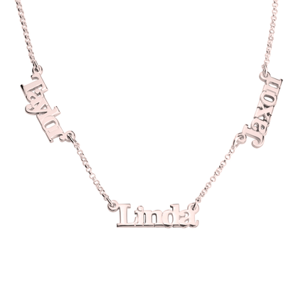 Gold & Silver Personalized Multi Name Necklace - FKJNKLU6152