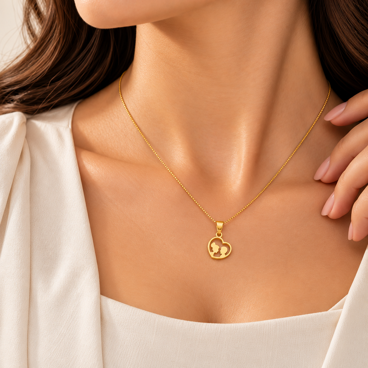 Gold Necklace (Chain with Heart Pendant) 18KT - FKJNKL18KU1025
