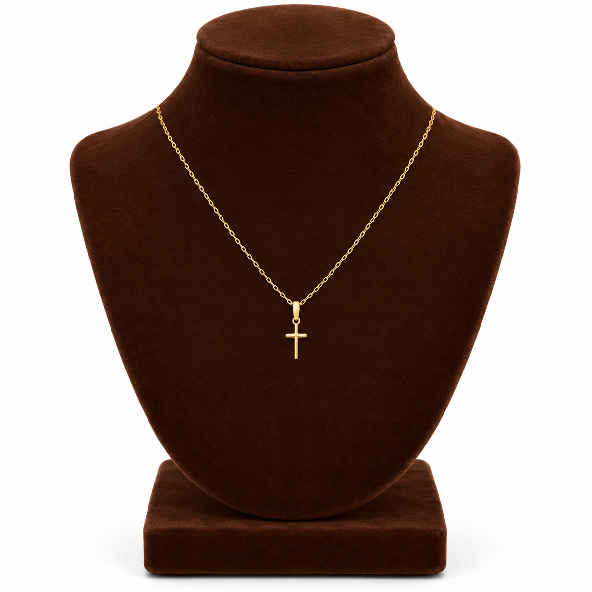 Gold Necklace (Chain with Cross Shaped Pendant) 18KT - FKJNKL18KU6608