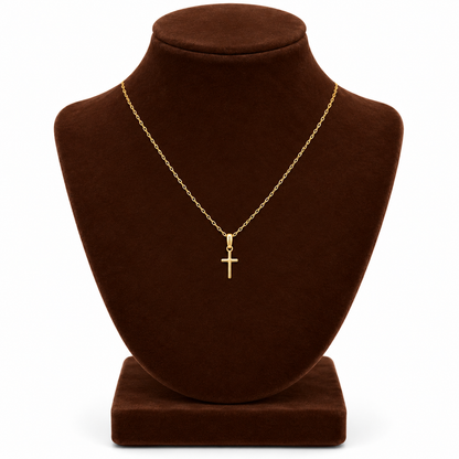 Gold Necklace (Chain with Cross Shaped Pendant) 18KT - FKJNKL18KU6608