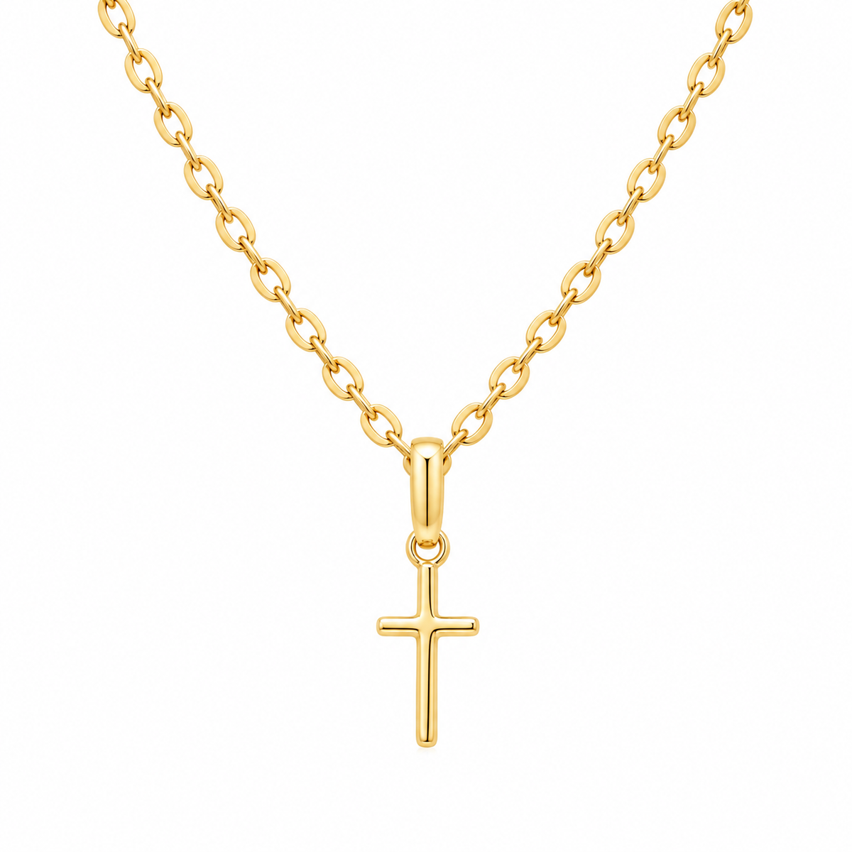 Gold Necklace (Chain with Cross Shaped Pendant) 18KT - FKJNKL18KU6608