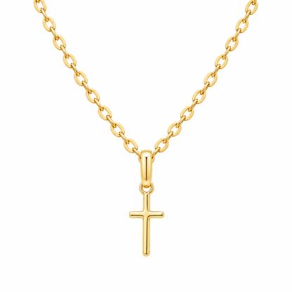 Gold Necklace (Chain with Cross Shaped Pendant) 18KT - FKJNKL18KU6608