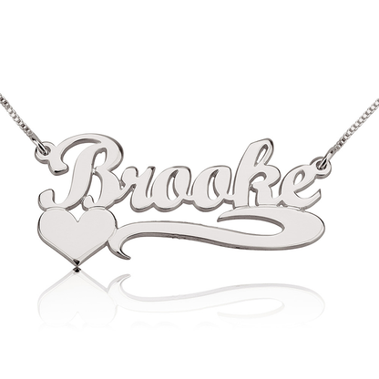 Silver 925 Personalized Name Necklace with Heart - FKJNKLSLU6166