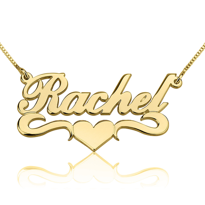 Silver 925 Personalized Name Necklace with Heart - FKJNKLSLU6164