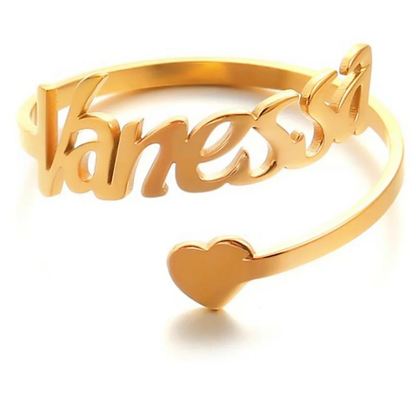 Silver 925 Personalized Name Ring with Heart - FKJRNSLU6242