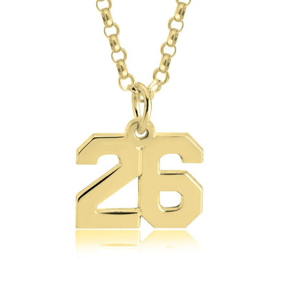 Gold & Silver Personalized Number Necklace - FKJNKLU6169