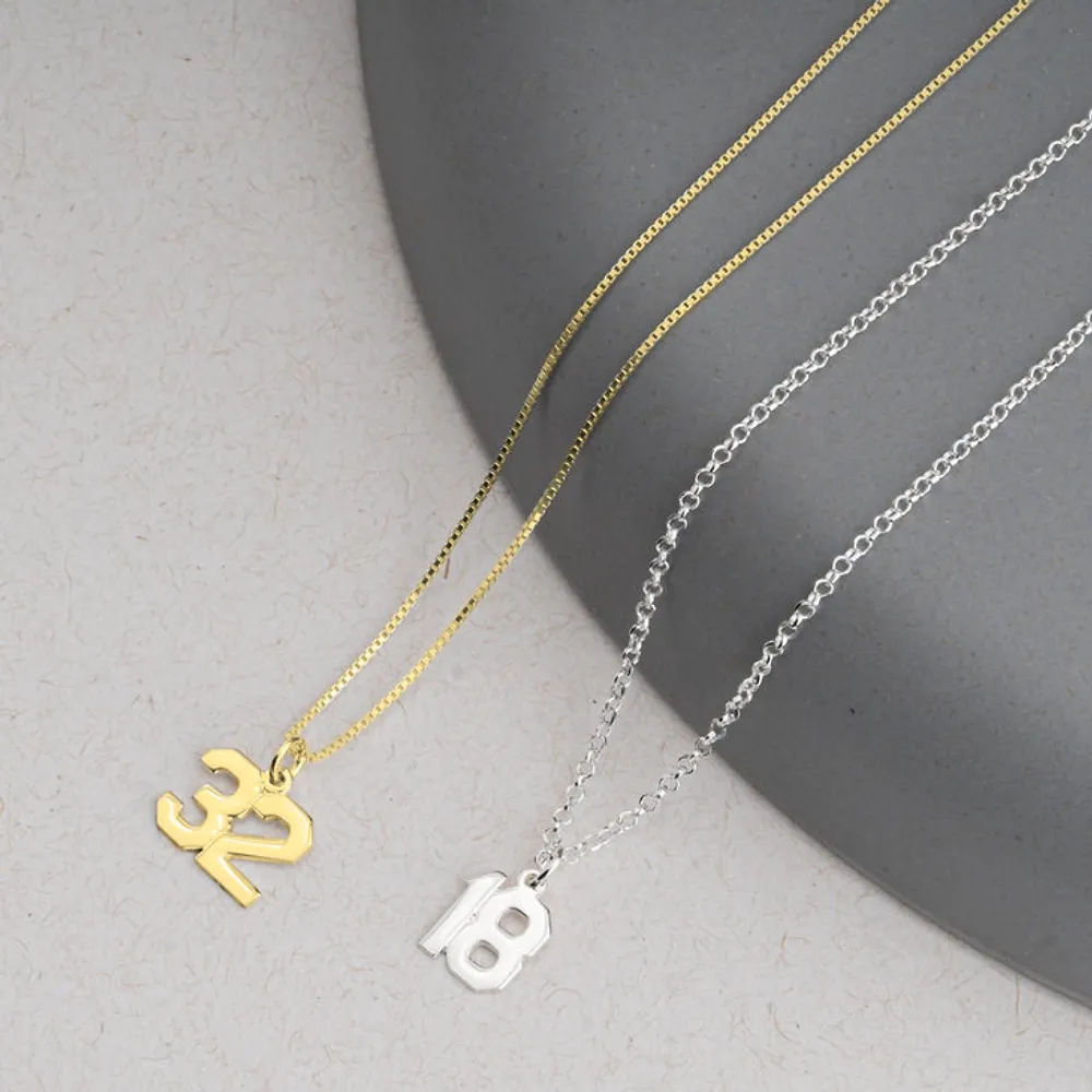 Gold & Silver Personalized Number Necklace - FKJNKLU6169