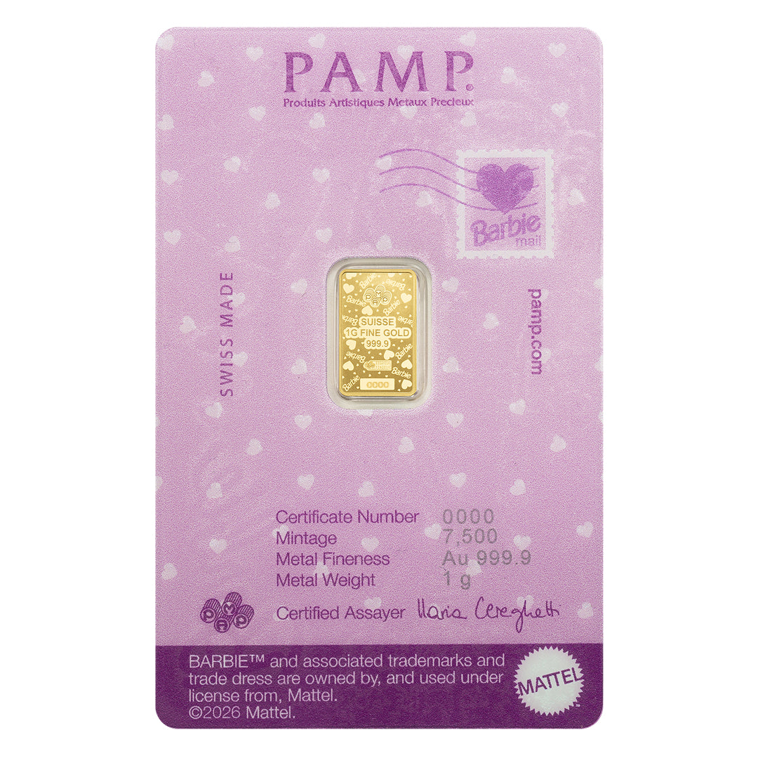 بامب سويس باربي™ سبيكة ذهب عيار 24 قيراطًا، وزن 1 غرام - FKJGBR24K6884