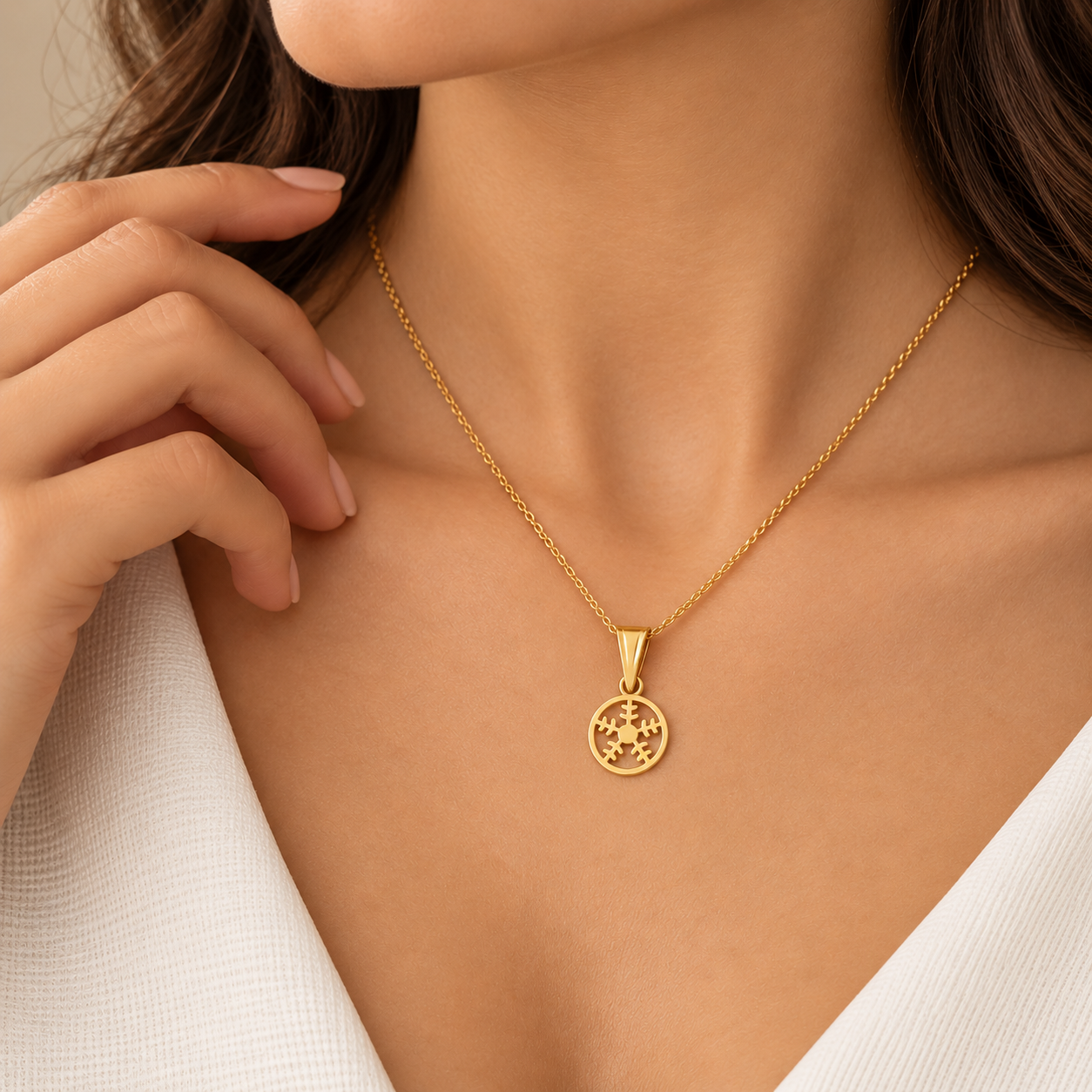 Gold Flower Pendant 18KT - FKJPND18KU1043