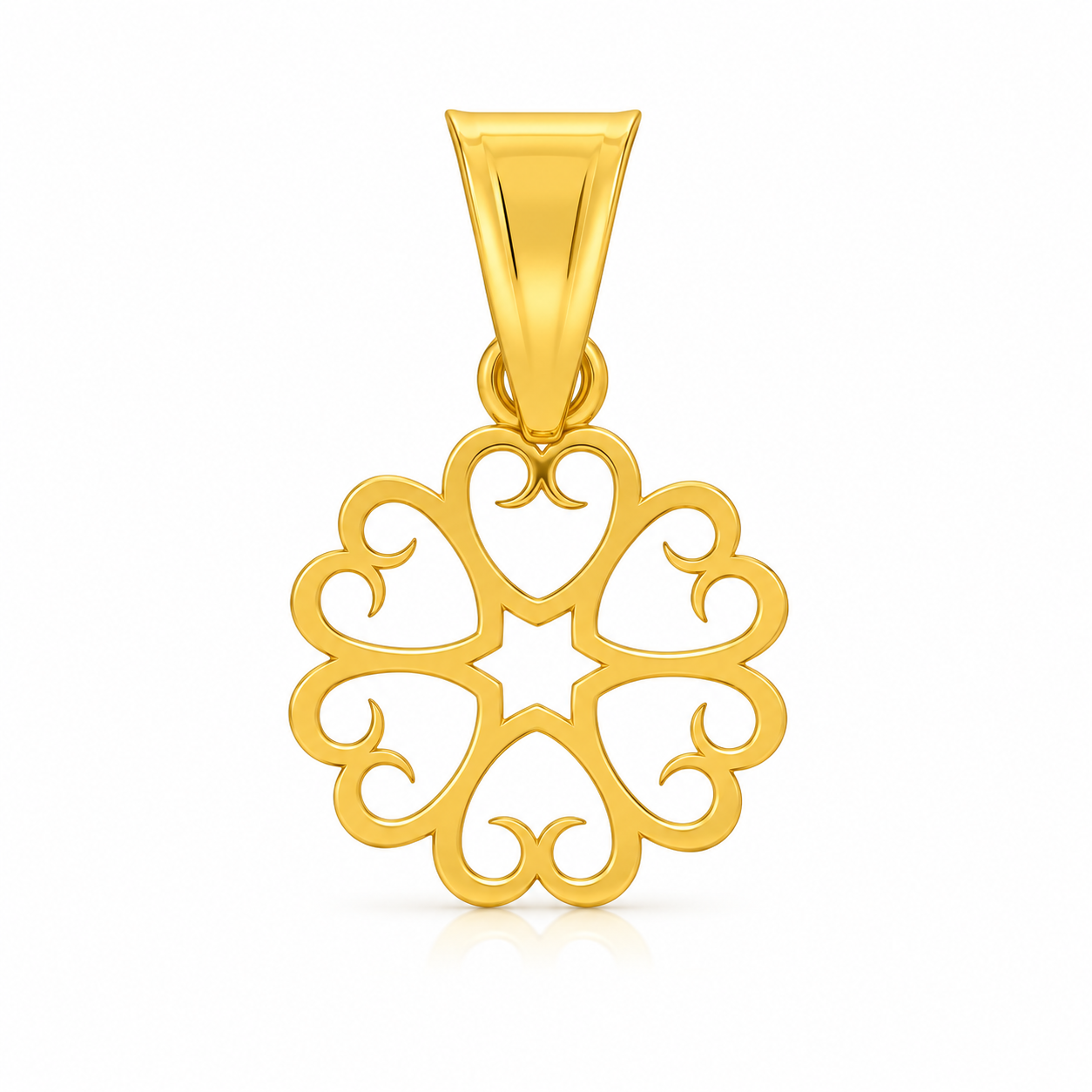 Gold Flower Pendant 18KT - FKJPND18KU1049