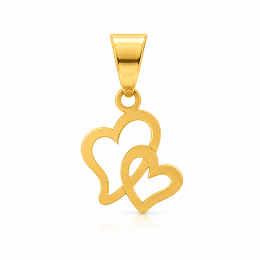 Gold Twin Hearts Pendant 18KT - FKJPND18KU1056