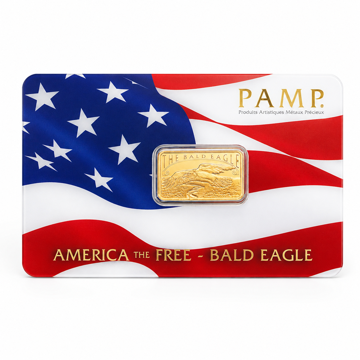 PAMP Suisse 5 Grams America the Free Bald Eagle Gold Bar 24KT - FKJGBR24K6953