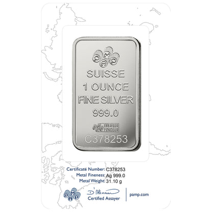 Swiss Pamp Fortuna 1 Ounce Minted Bar in 999.0 Silver - FKJGBRSL2292