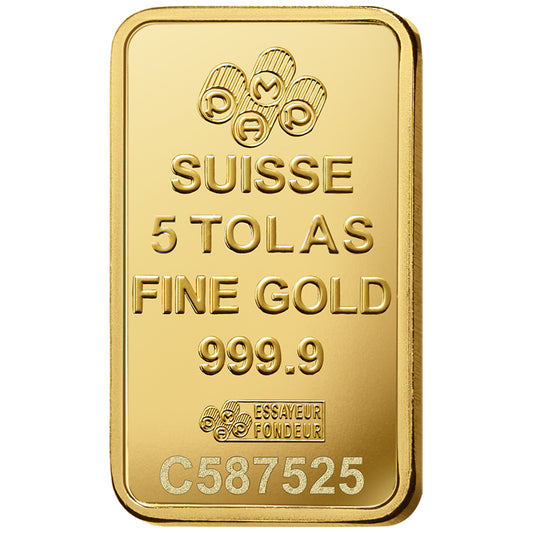 Pamp Suisse Queen Fortuna 5 Tola Gold Bar 24KT - FKJGBR24K2182