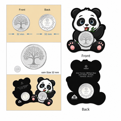 Panda 10 Grams Silver Coin Acrylic Packing - FKJCONSL7000