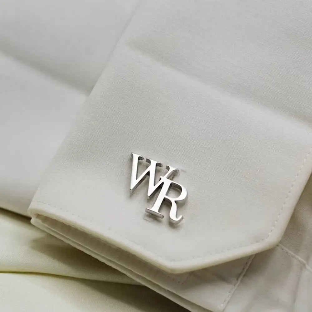 Silver 925 Personalised Double Letter Cufflink - FKJCFLSLU6277