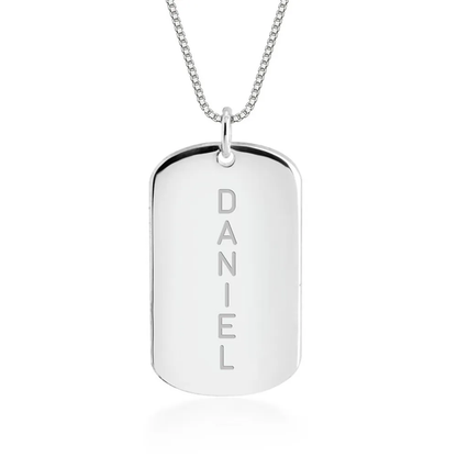 Silver 925 Personalized Dog-Tag Name Necklace - FKJNKLSLU6202