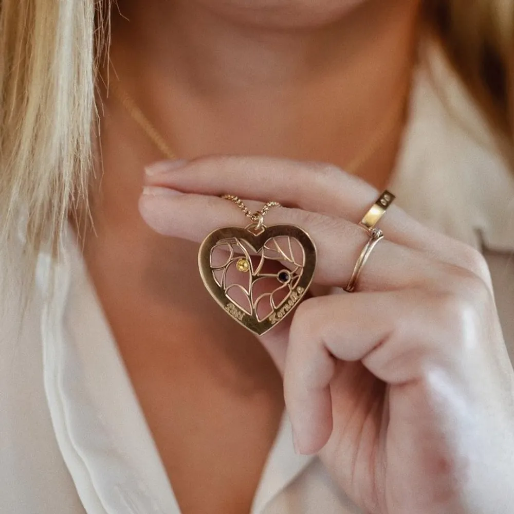 Silver 925 Personalized Heart Necklace - FKJNKLSLU6194
