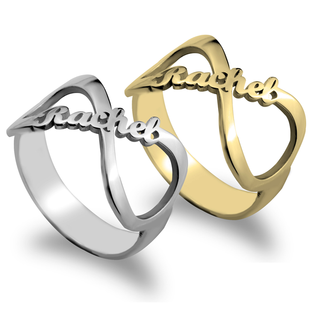 Gold & Silver Personalized Infinity Name Ring - FKJRNU6237