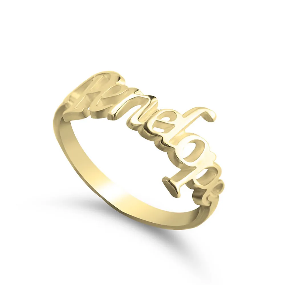 Gold & Silver Personalized Name Ring - FKJRNU6220