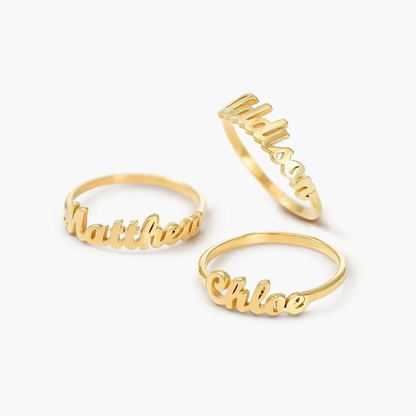 Gold & Silver Personalized Name Ring - FKJRNU6220