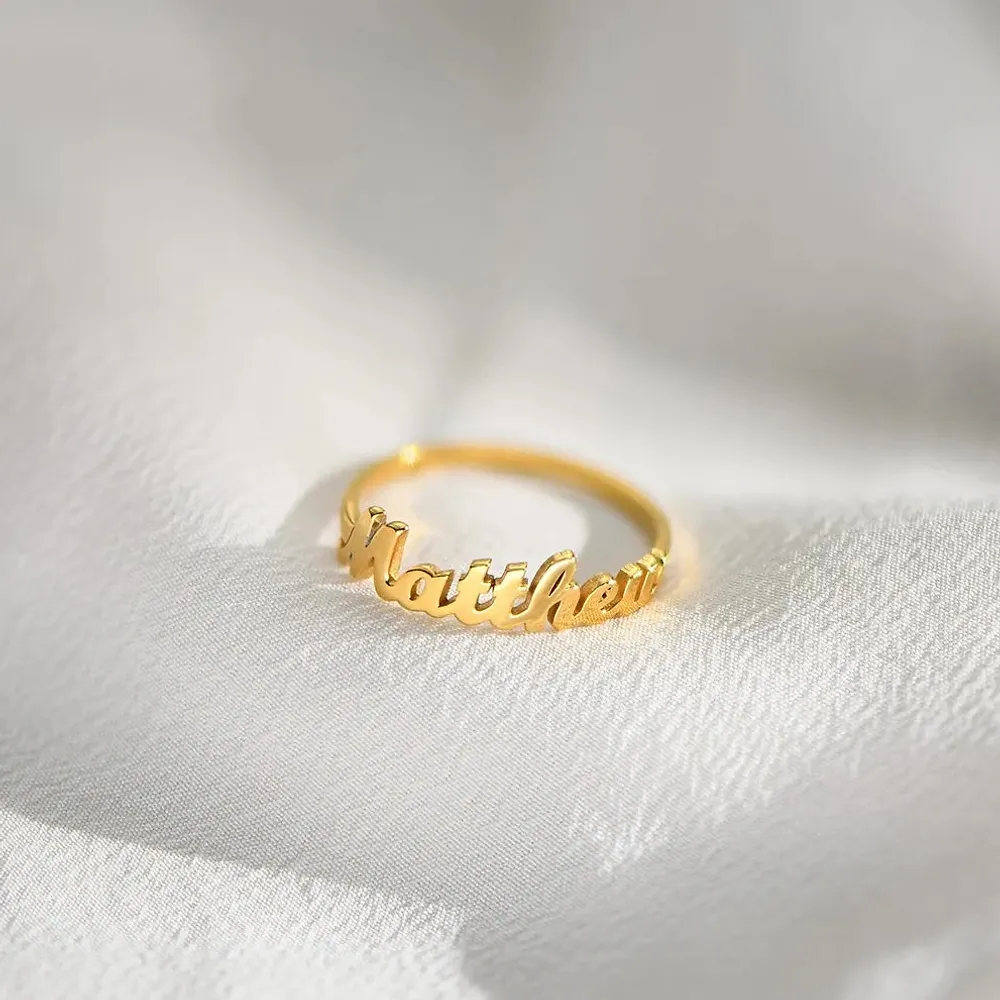 Gold & Silver Personalized Name Ring - FKJRNU6220