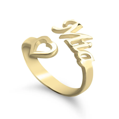 Silver 925 Personalized Name Ring With Heart - FKJRNSLU6234