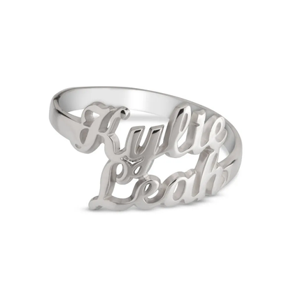 Silver 925 Personalized Two Names Ring - FKJRNSLU6222