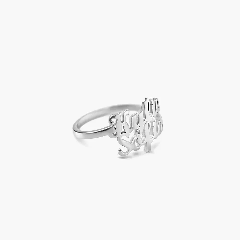 Silver 925 Personalized Two Names Ring - FKJRNSLU6222