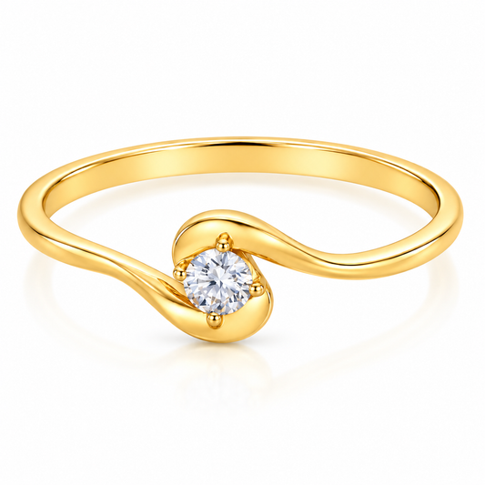 Gold Solitaire Ring 18KT - FKJRN18KU2008