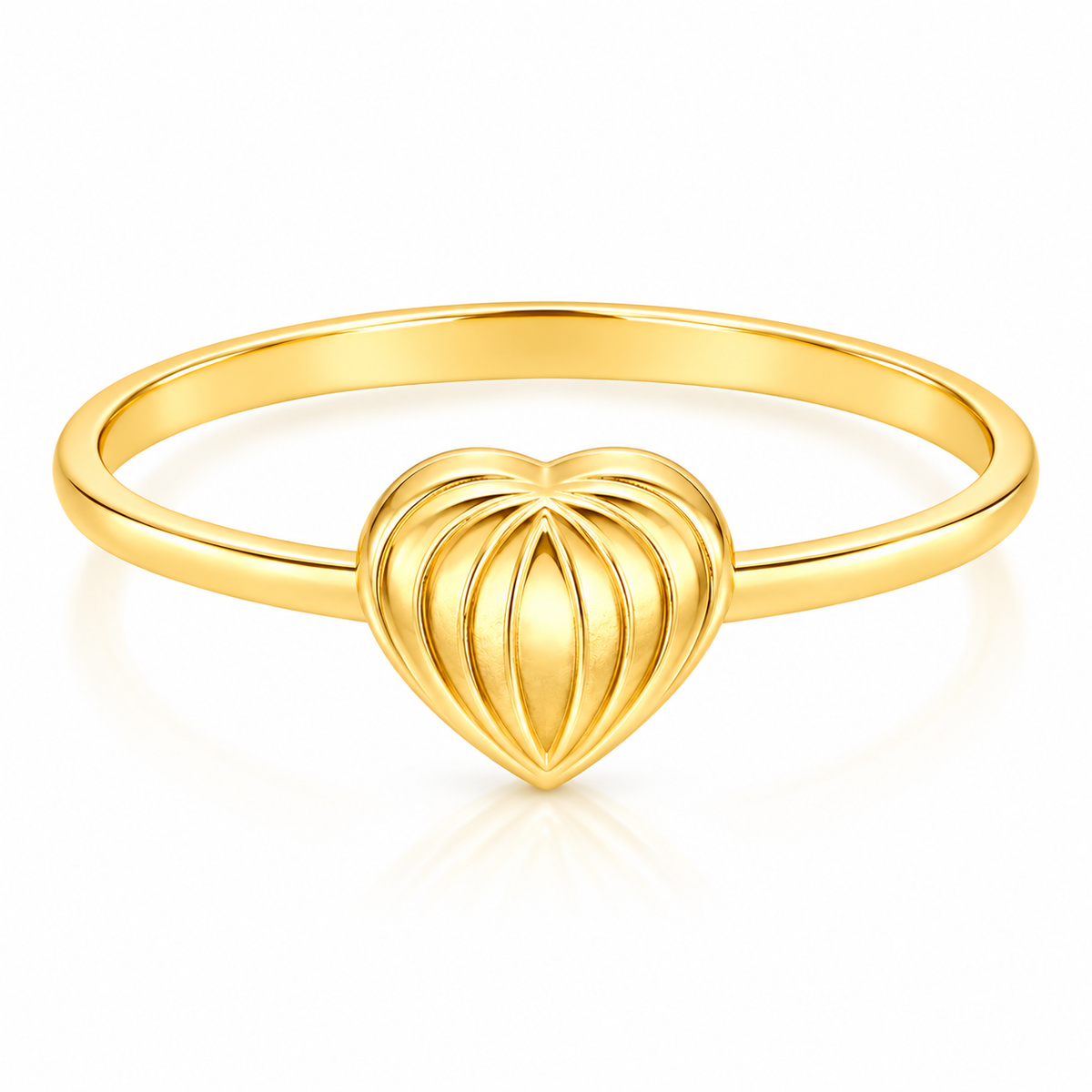 Gold Heart Shaped Ring 18KT - FKJRN18KU2009