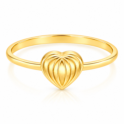 Gold Heart Shaped Ring 18KT - FKJRN18KU2009