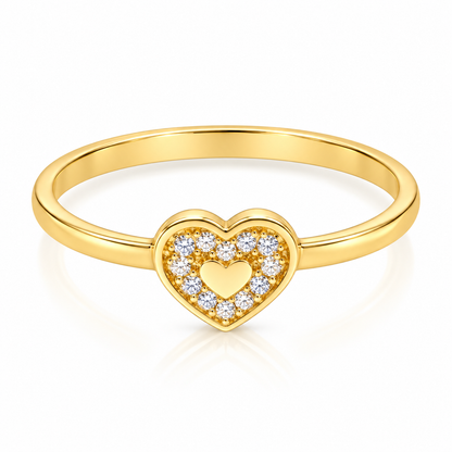Gold Heart Shaped Ring 18KT - FKJRN18KU2016