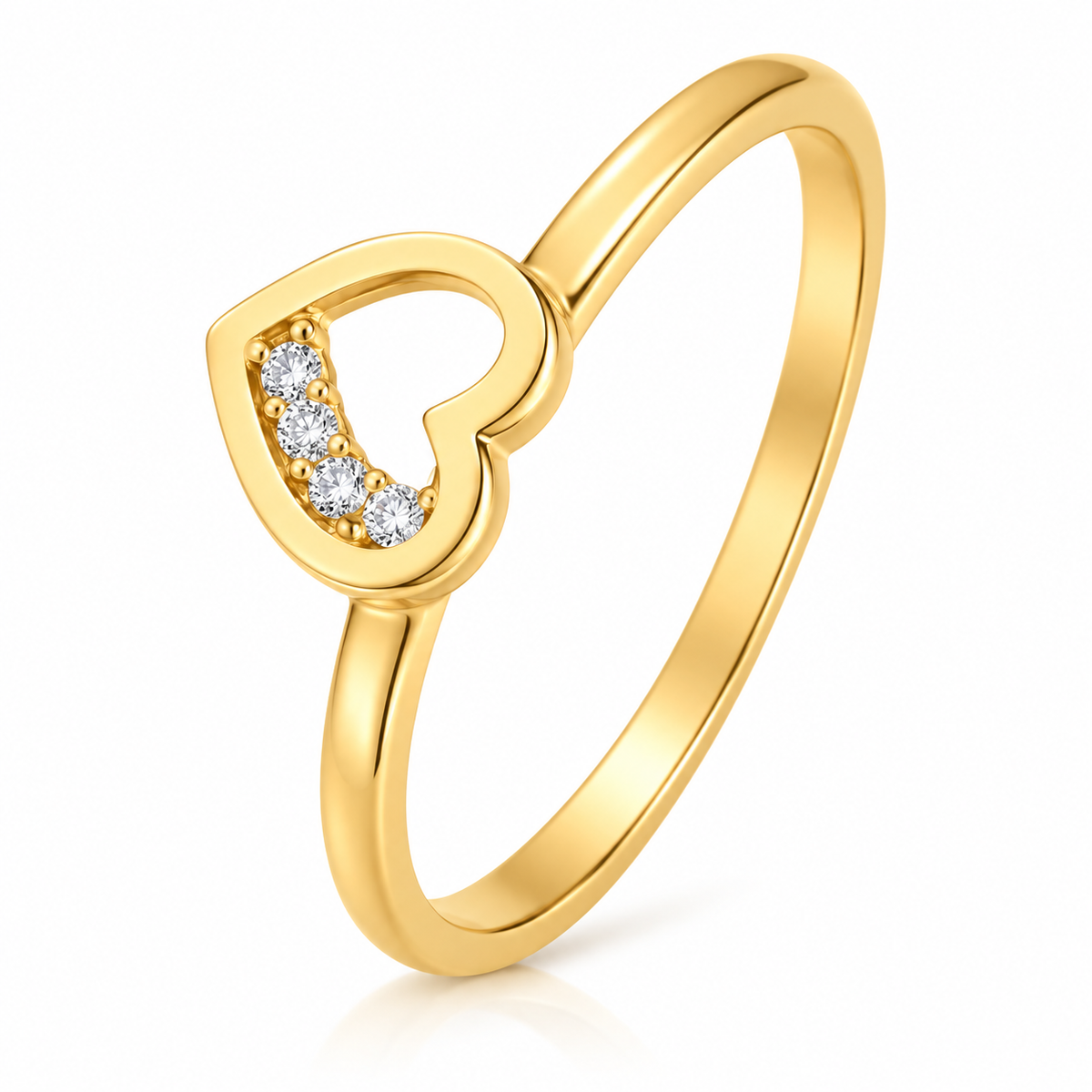 Gold Heart Shaped Ring 18KT - FKJRN18KU2017