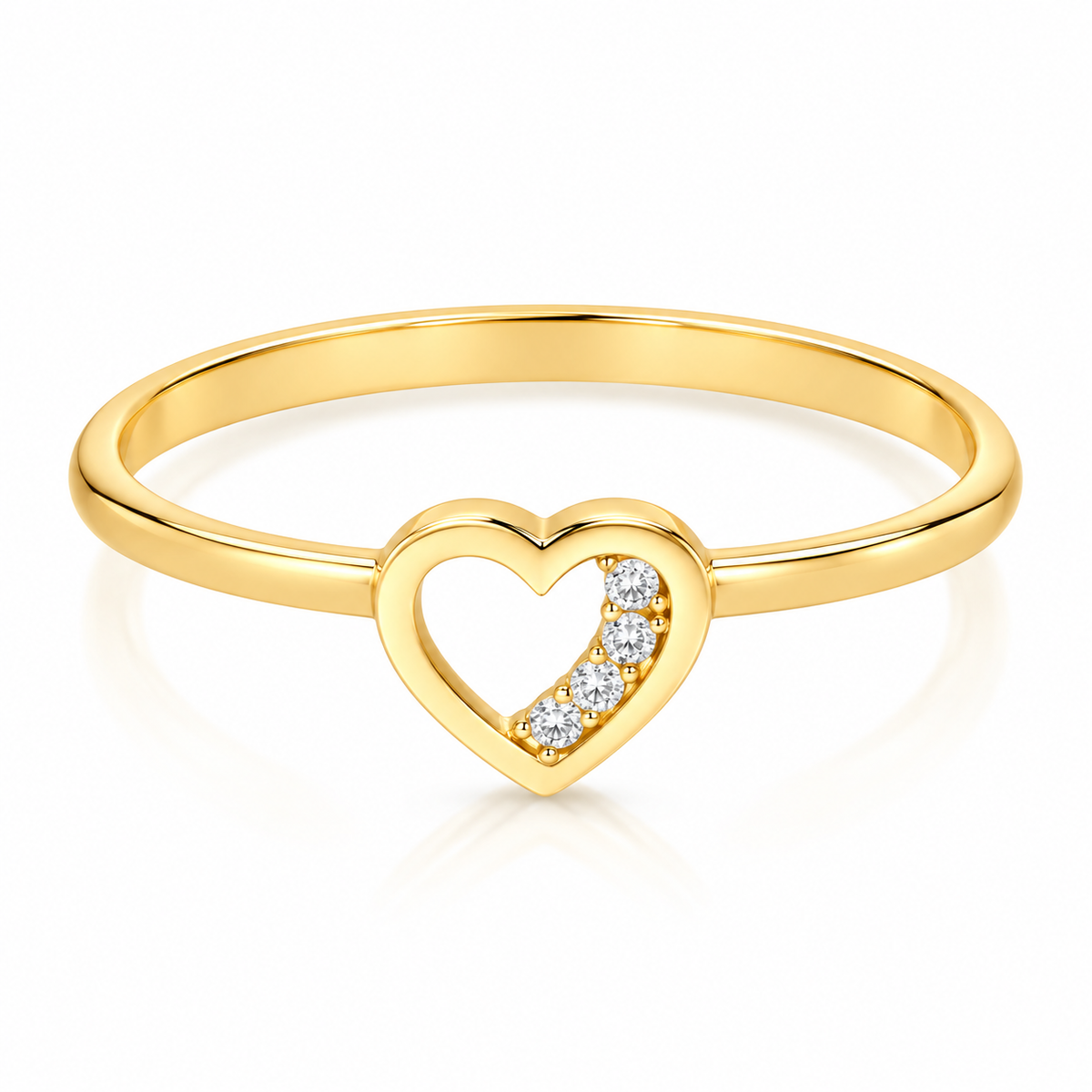 Gold Heart Shaped Ring 18KT - FKJRN18KU2017