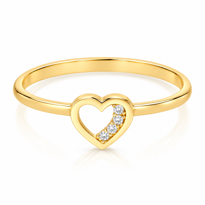 Gold Heart Shaped Ring 18KT - FKJRN18KU2017