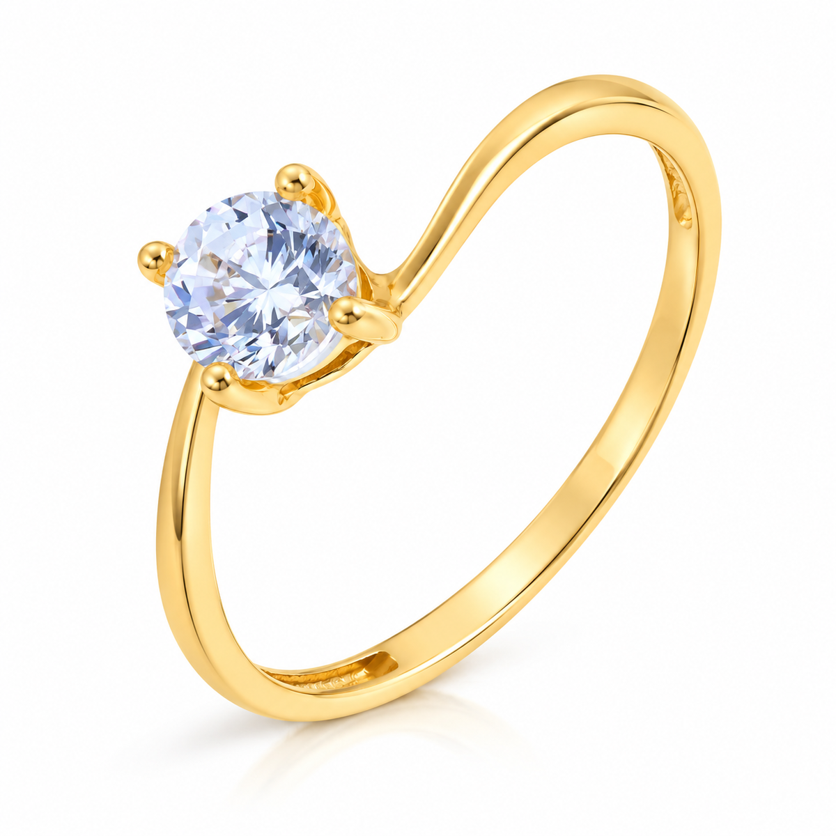 Gold Solitaire Ring 18KT - FKJRN18KU2086
