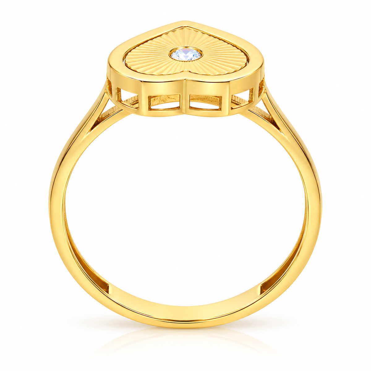 Gold Heart Shaped Ring 18KT - FKJRN18KU2094