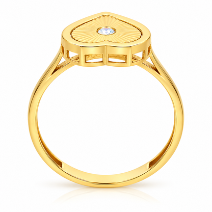 Gold Heart Shaped Ring 18KT - FKJRN18KU2094