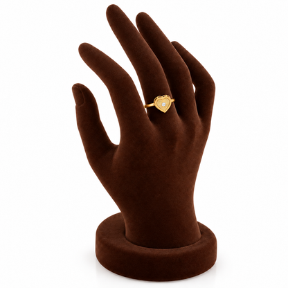 Gold Heart Shaped Ring 18KT - FKJRN18KU2094